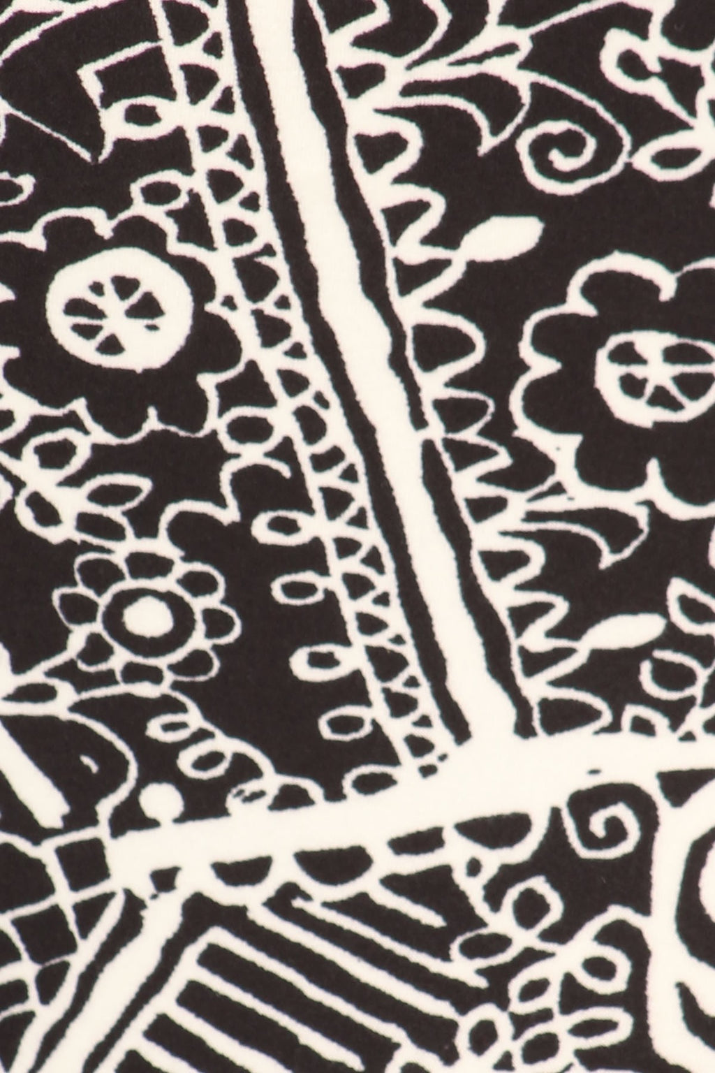 Plus Size Ornate Print Full Length Fitted Leggings With High Elastic Waist