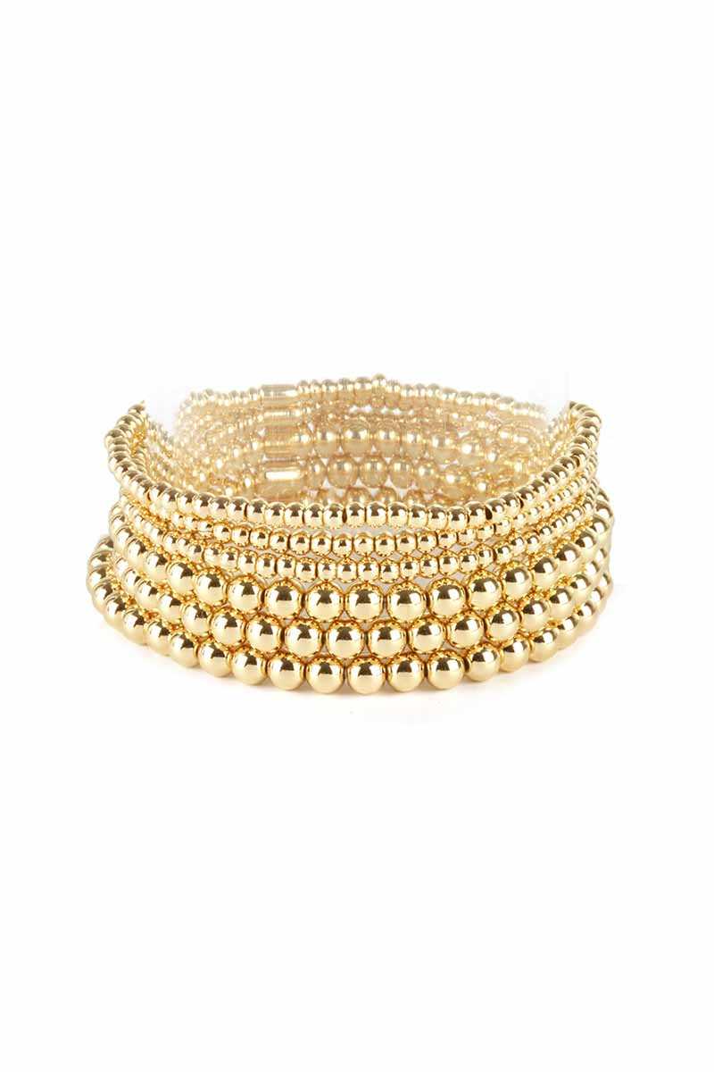 Metal Ball Bead Stretch Bracelet